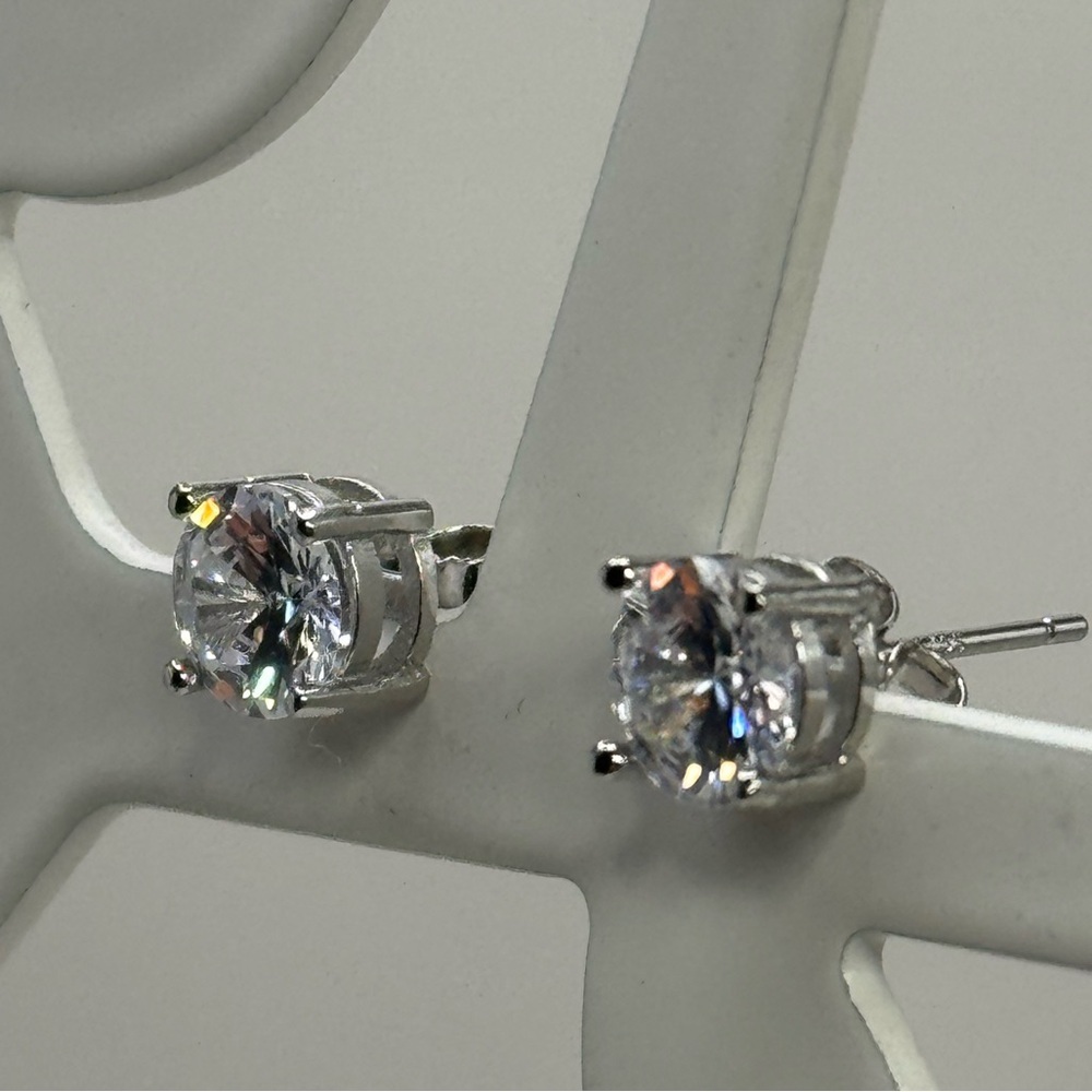 925 Silver CZ Stud Earrings